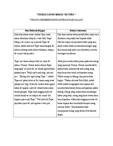 08. YESAYA MEMBERITAHUKAN PESAN DARI ALLAH